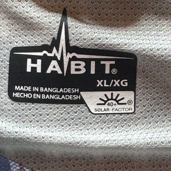 Habit Mens XL Solar UV Protection Short Sleeve Fishing Shirt Vented Outdoor - Picture 8 of 12